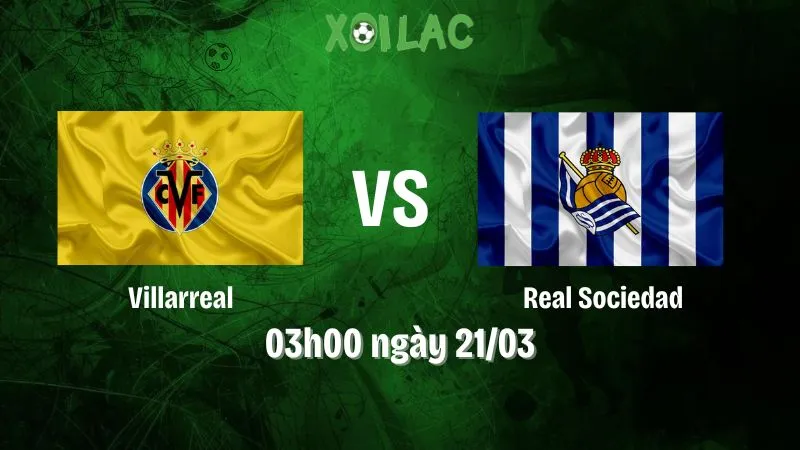 Cầu thủ Villarreal và Real Sociedad tranh chấp bóng trên sân
